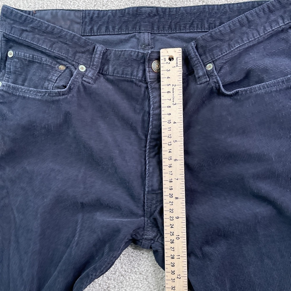 Vintage Polo Ralph Lauren Pants Mens 34x34 Blue Corduroy 650 Straight Cords - Picture 6 of 14